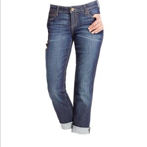 KUT Catherine Royal wash boyfriend crops, sz 10